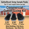 GutterBrush commercial sizing sample pack with 5.25, 6.5 and 8 inch brush samples