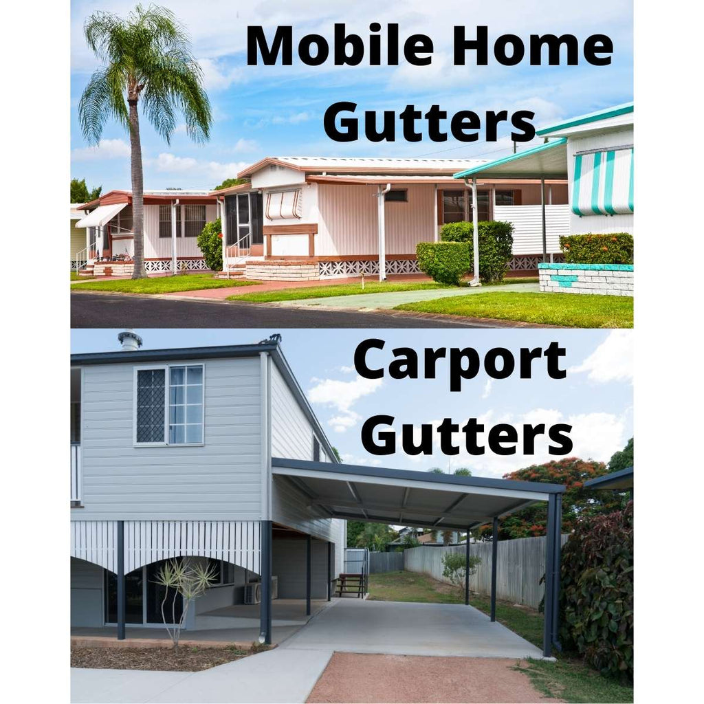 Small gutters on mobile homes, carports and sunrooms protected with GutterBrush